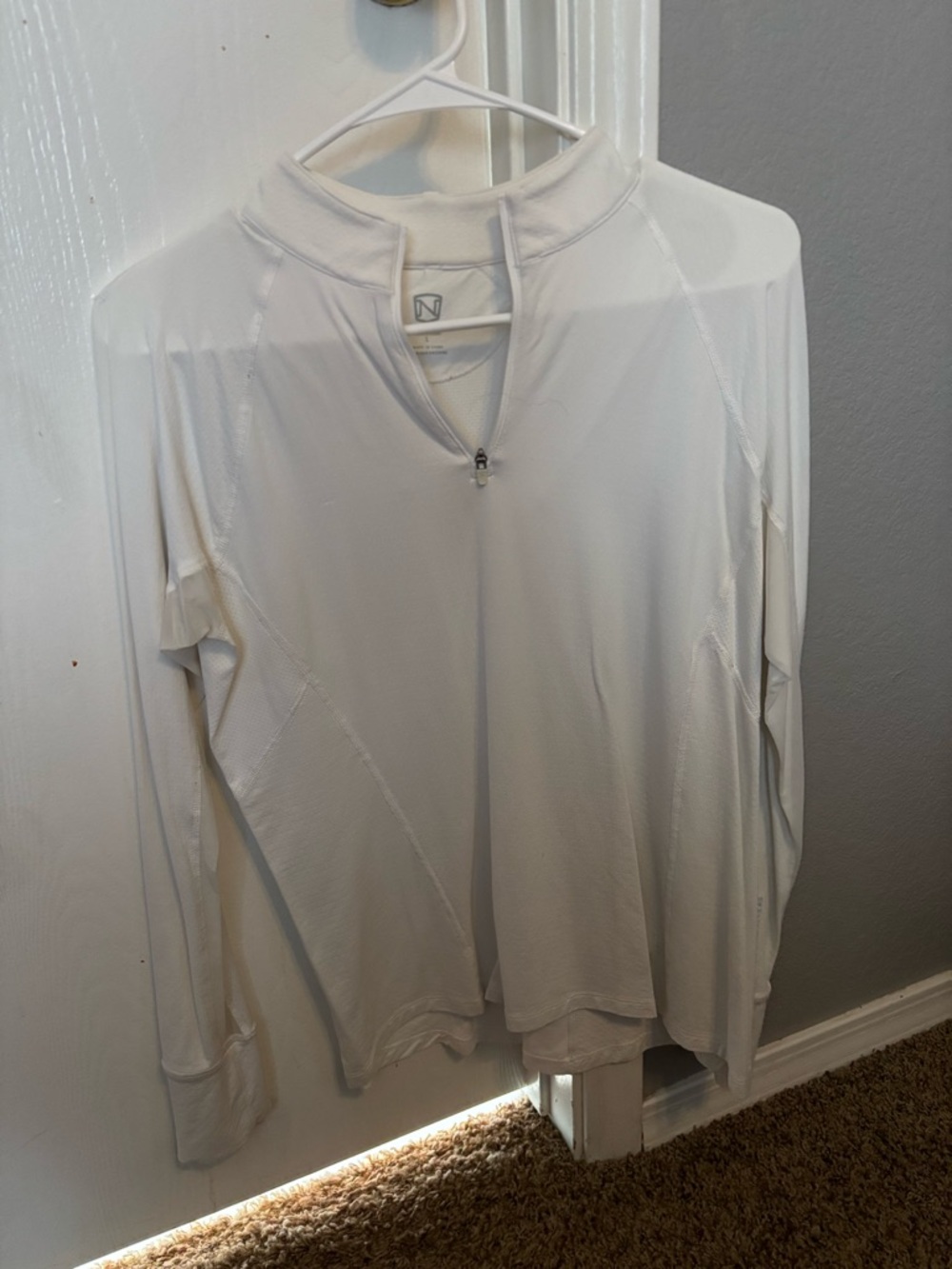 Nautica Women’s White Quarter-Zip Performance Top